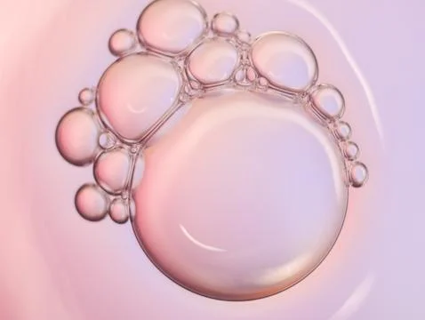 Close up soap bubble on water led light background Stock Photos