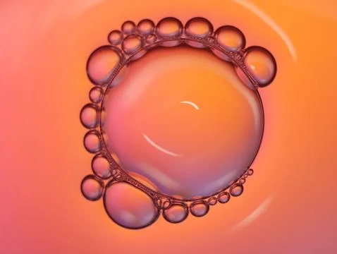 Close up soap bubble on water led light background Stock Photos