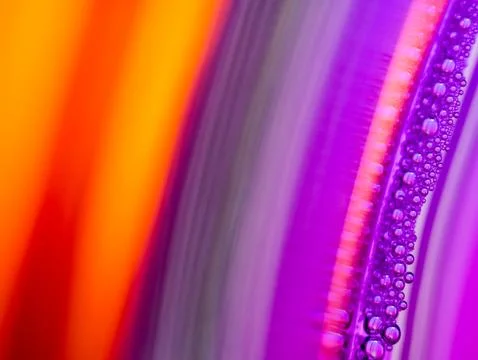 Close up soap bubble on water led light background Stock Photos