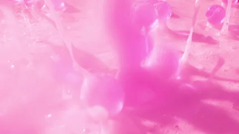 Close-up soap foam texture with pink gel balls, white shampoo soapsud background Stock Footage 319002009