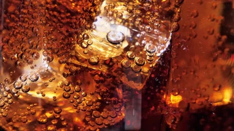 Close-up soda with ice Stock Footage 243849250