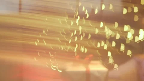 Close up of  soft Christmas fair lights with bokeh Stock Footage 136340352