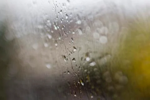 Close-up soft focus of water drops on car window Stock Photos