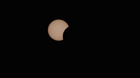 Close Up of Solar Eclipse 2026 Annular Phase Stock Footage 343379911