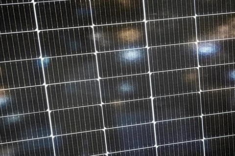 Close up solar panel background. Foto stock