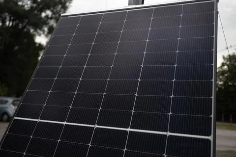 Close-up of solar panel cell texture for clean renewable energy production Stock Photos