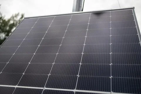 Close-up of solar panel cell texture for clean renewable energy production Stock Photos