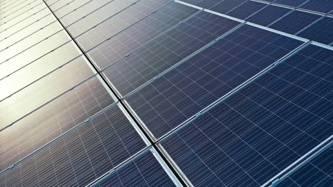 Close up of solar panel power station. Stock Footage 177280378