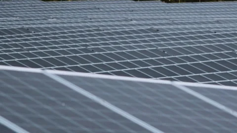 Close-up of Solar Panels Capturing Sunlight Stock Footage 282934369