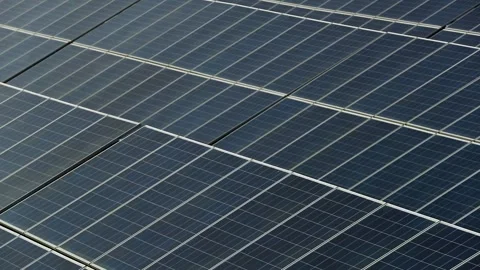 Close Up of Solar Panels at Charanka Solar Park Gujarat India 08 Stock Footage 340559385