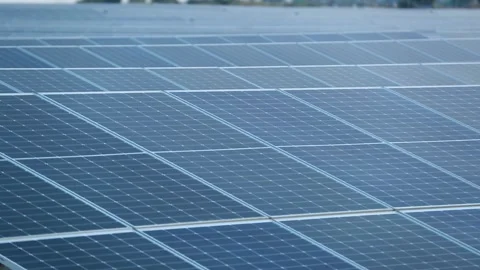 Close Up of Solar Panels at Charanka Solar Park Gujarat India 10 Stock Footage 340559401