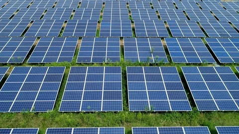 Close up of the solar panels Stock Footage 88088175