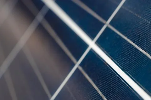 Close up of solar panels - macro. Stock Photos