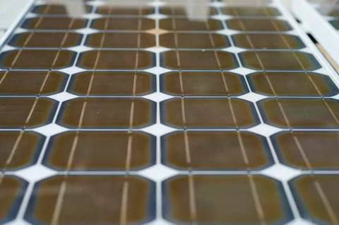 Close up of solar panels. Stock Photos