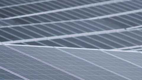 Close-Up of Solar Panels in a Solar Farm Stock Footage 282933989