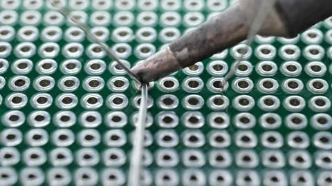 Close-up of soldering demonstration. Stock Footage 232437425