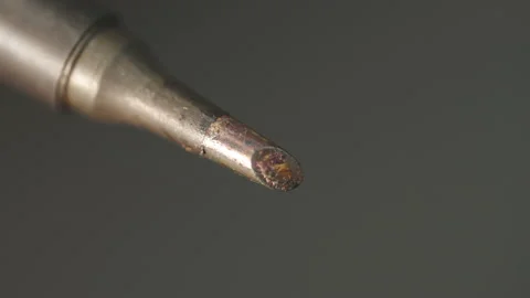 Close-up of soldering iron tip, wires, flux and solder Stock Footage 237145247
