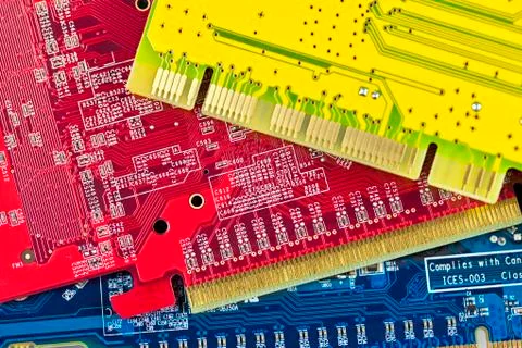 Close up of some computer microcircuit Photos