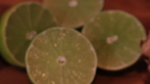 Close up of some Green Limes Stock Footage 37420594