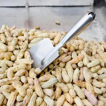 Close-up of some peanuts. background Stock Photos