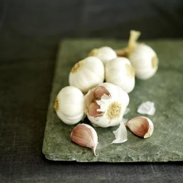 Close up of some raw garlic Stock Photos