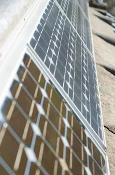 Close-up of some solar panels. Stock Photos
