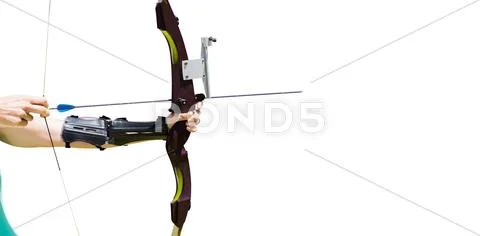 Close up of someone practising archery Stock Photos