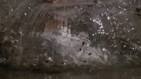 Close up of Someone Stepping Into a River with White Tennis Shoes Stock Footage 270322833