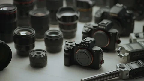 Close up of Sony A7II Camera Video stock 128406183