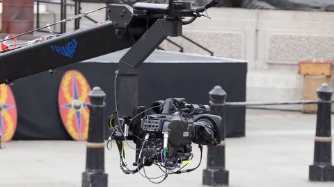 Close up of Sony camera on crane working outdoors Vídeos de archivo 83648940