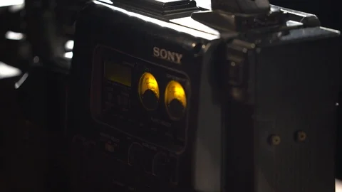 Close-up of a Sony camera in the hands of a man Stock Footage