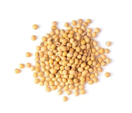 Close up Soybean isolated on a white background. top view Stock Photos