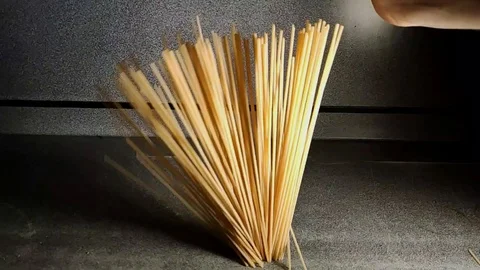 Close Up Spaghetti Pasta, slowmotion Stock Footage 123294941
