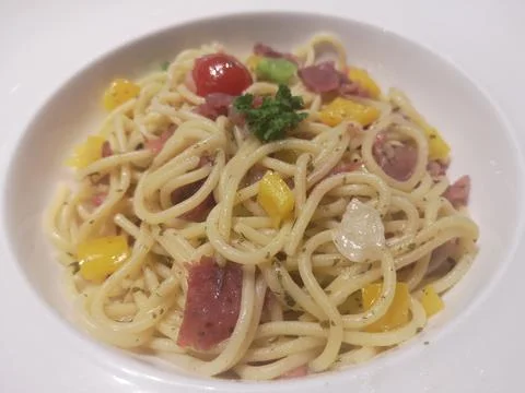 Close-up of Spaghetti Foto stock