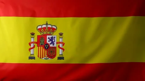 Close-up of a Spanish flag waving Stock Footage 10701269