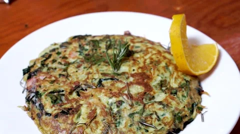 Close up of a spanish tortilla Stock Footage 61879014