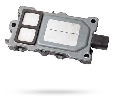 Close-up of a spare part for an air quality sensor car for replacement duri.. Stock Illustration