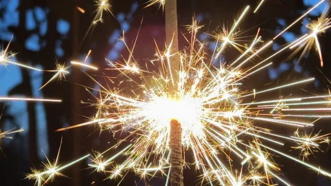 Close Up Sparkler Stock Footage 202791749
