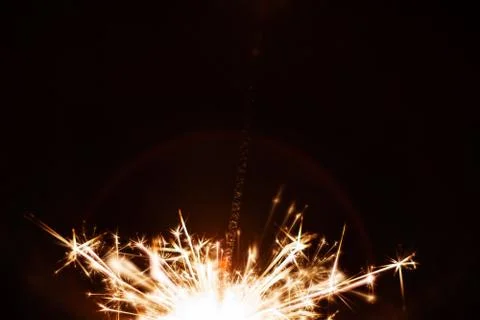 Close-Up Of Sparkler At Night Stock Photos