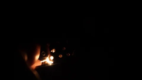 Close up sparks from a zippo lighter. Stock Footage 101929827