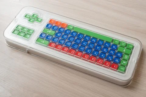 Close-up of a specialized computer keyboard for people with cerebral palsy. Stock Photos