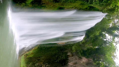 Close-up of a spectacular waterfall. Silk effect. Long exposure.Time Lapse. Stock Footage 290518340