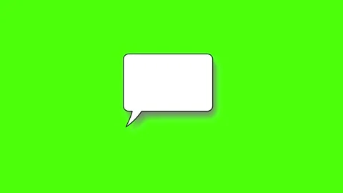 Close-up of a speech bubble on a green background for communication Stock Footage 341779617