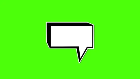 Close-up of a speech bubble icon on a green screen background Stock Footage 341779574