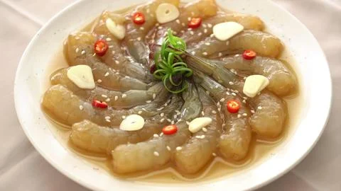 Close-up of spicy fish cake dish with chili and herbs Stock Photos