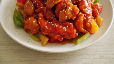 Close-up of spicy tomato-based vegetable stew in a bowl Stock Photos