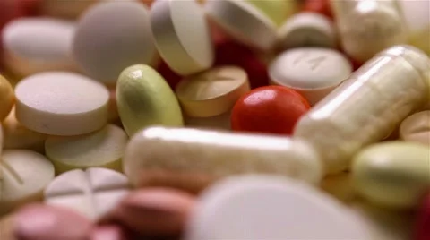 Close up of spinning drugs Video stock 7130160