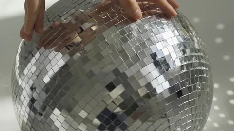 Close-up of spinning glitter disco ball Video HD Stock Footage 172142269