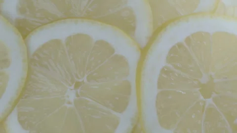 Close-Up of Spinning Lemon Slices Video stock 330188970