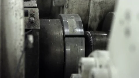 Close-Up Of A Spinning Machine Roller Stock Footage 78505504